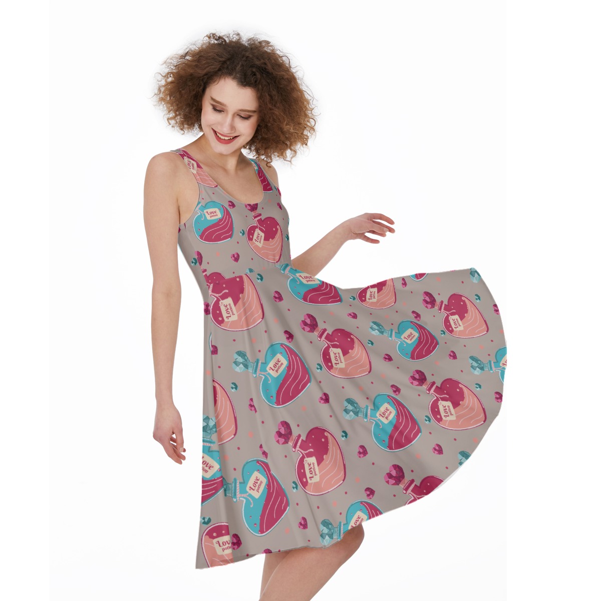 Mushroom Love Potion Sleeveless Dress